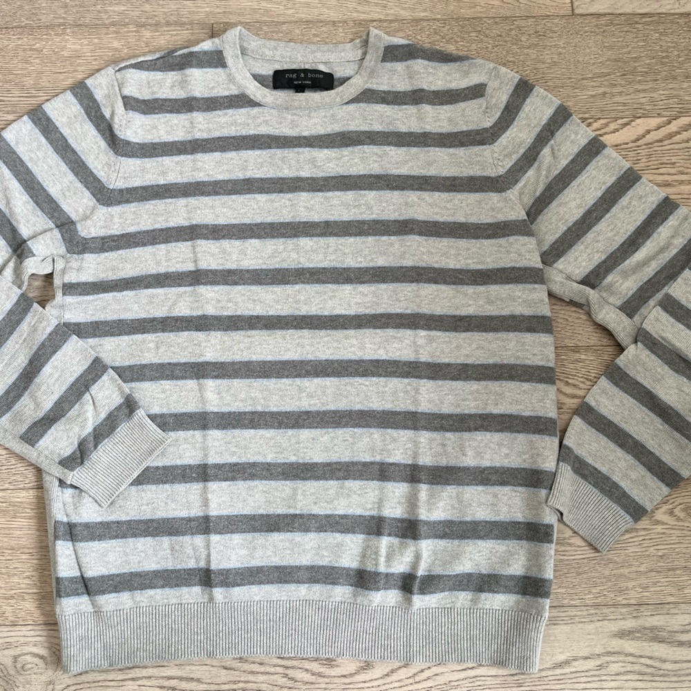 RAG & BONE Cotton Stripe Crew Sweater